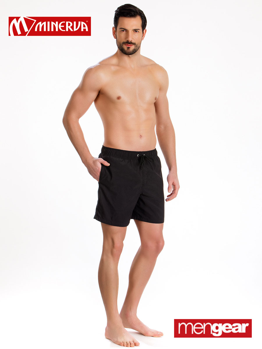 Бързосъхнещи мъжки бански шорти | MINERVA | Цвят: Черен