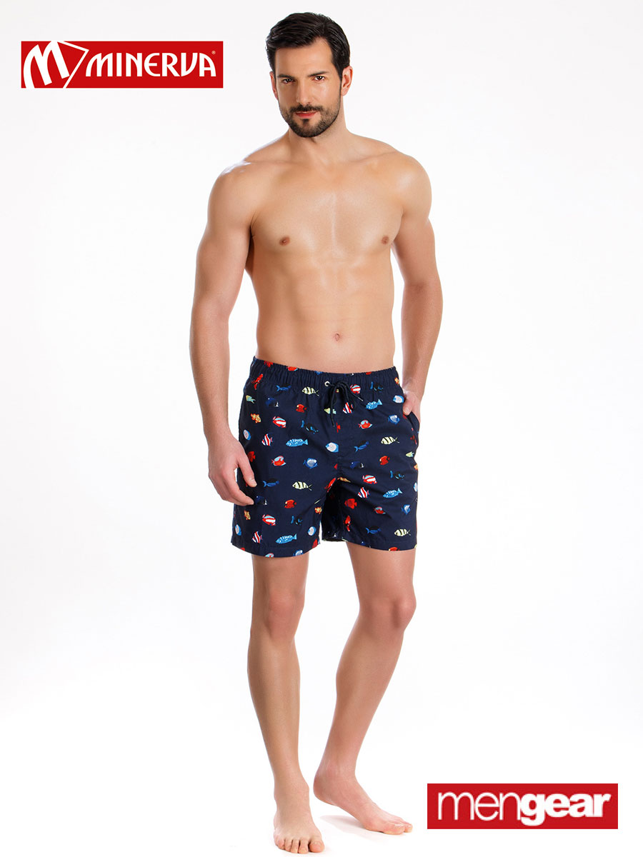 Луксозни мъжки бански шорти | MINERVA | Цвят: Тъмно син