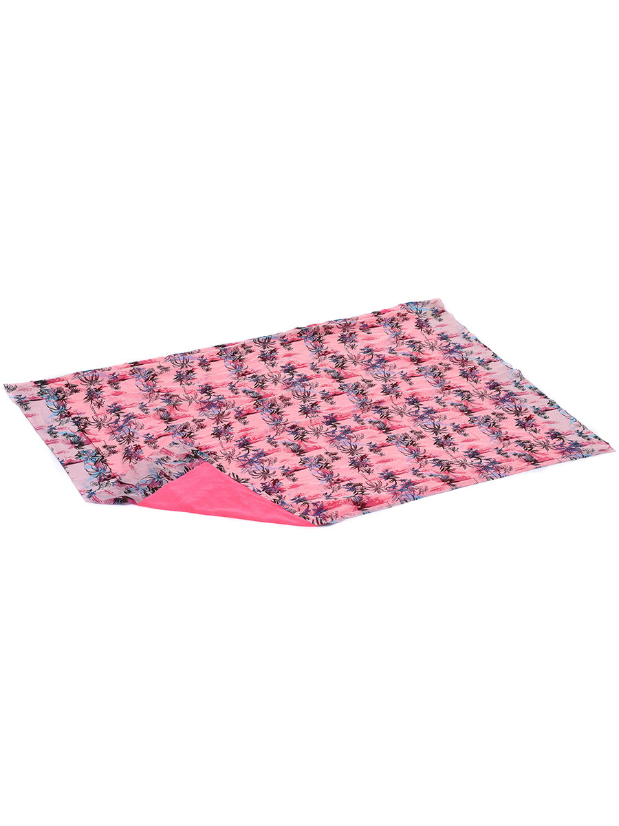 Двулицево парео - кърпа за плаж от 100% памук в розов цвят с палми | MiandMi
