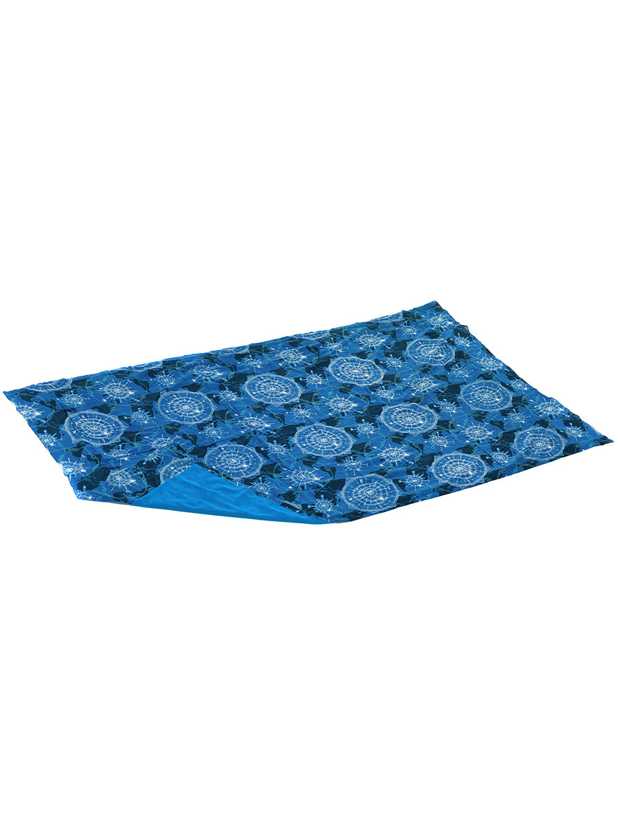 Двулицево парео - кърпа за плаж от 100% памук в син и черен нюанс с шарка | MiandMi