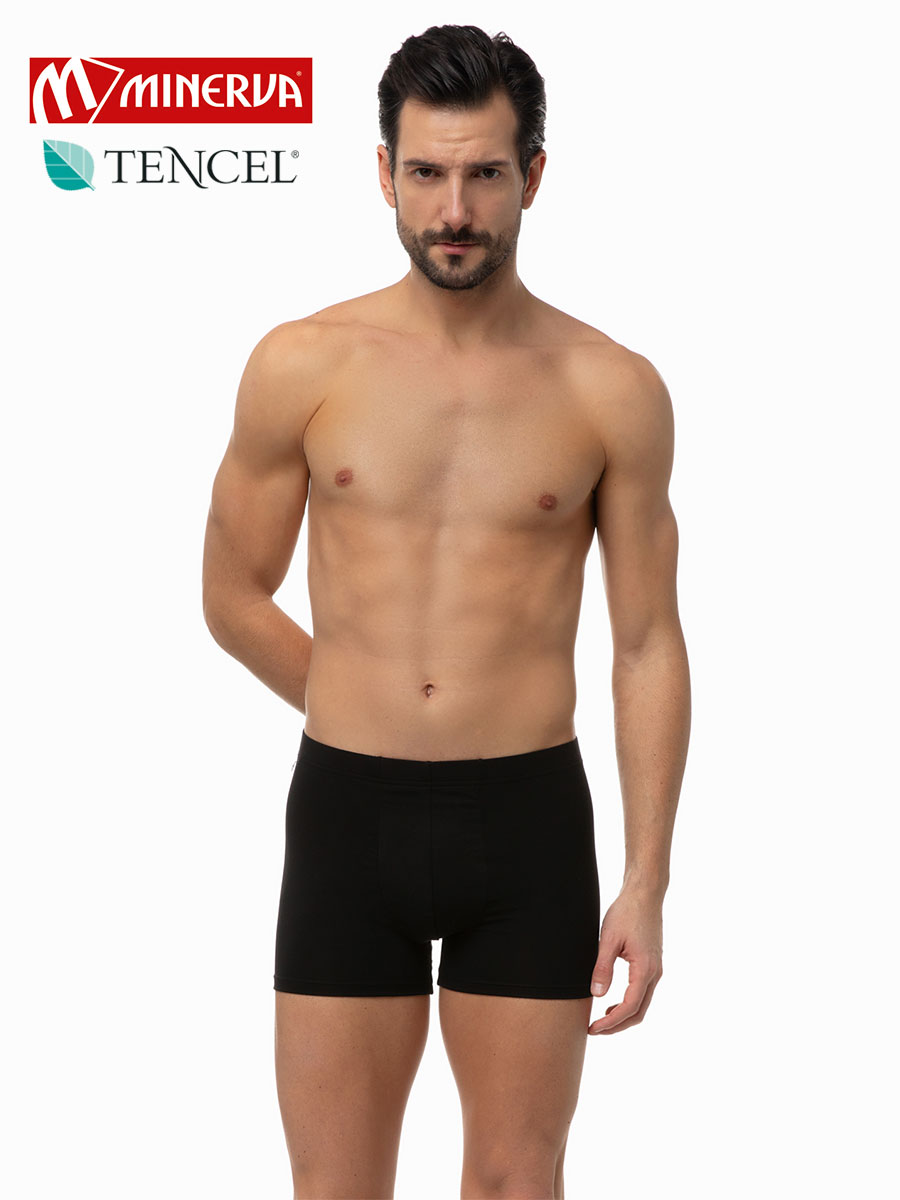 Мъжки боксерки от нановлакно Tencel | Minerva | Цвят: Черен