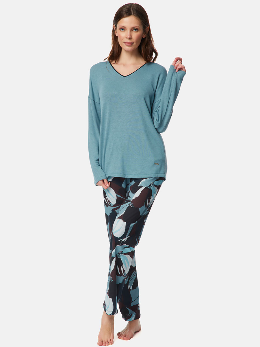 Дамска пижама с дълъг ръкав и панталон | Minerva | Есен-Зима
