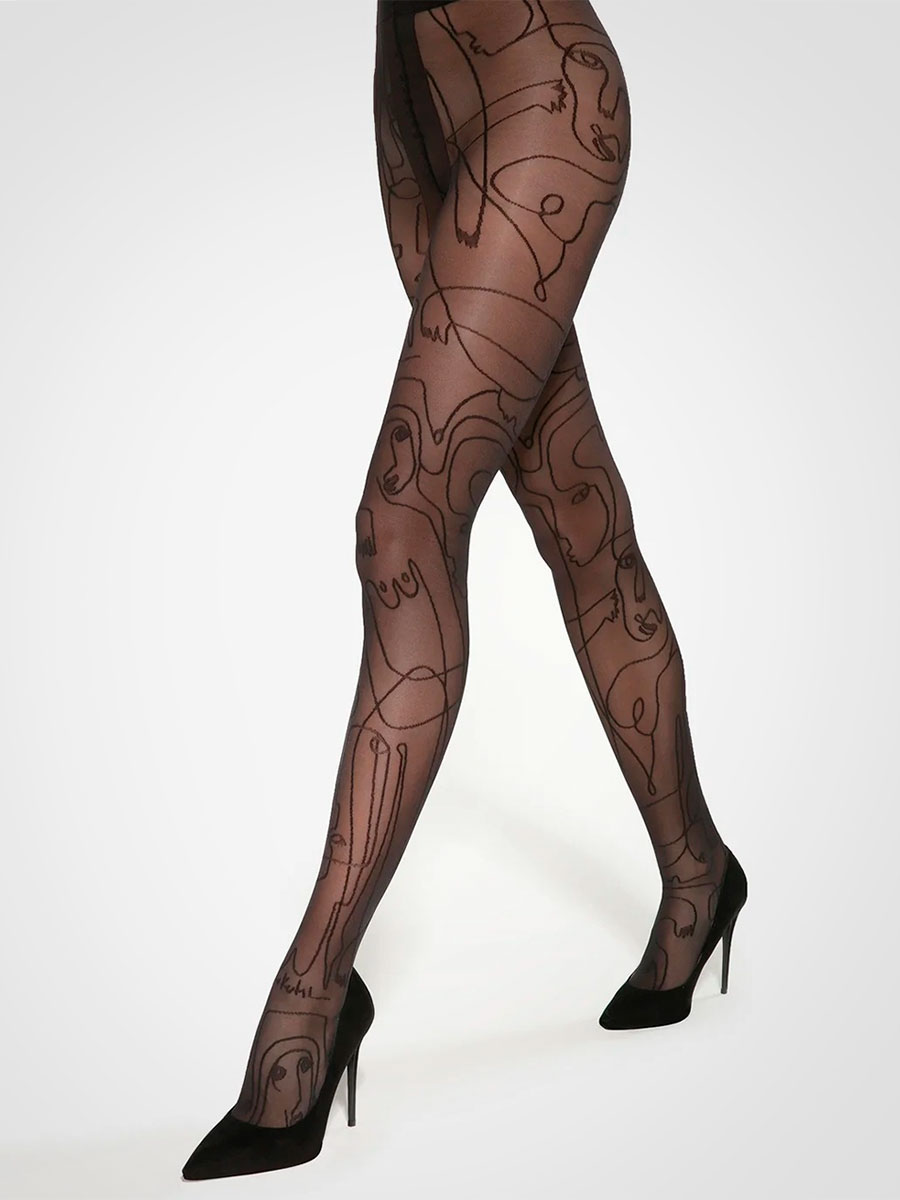 Луксозен фигурален чорапогащник 40 den | Gatta | Цвят: черен