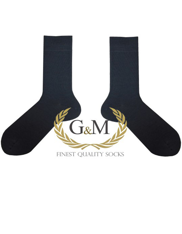 Черни мъжки чорапи от пениран памук и ликра | G&M Socks
