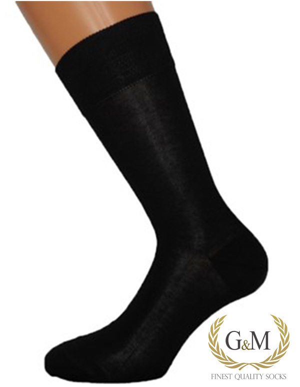 Черни мъжки чорапи за костюм | G&M Socks | 100% мерсеризиран памук