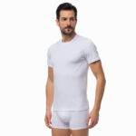 Мъжка тениска с къс ръкав slim fit от материя Tencel | Minerva | цвят: бял