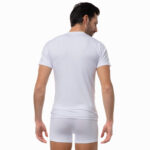 Бяла мъжка тениска с къс ръкав по тялото от материя Tencel | Minerva