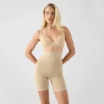 Оформящи боксерки с крачол и висока талия Lastex pants в телесен цвят от Minerva