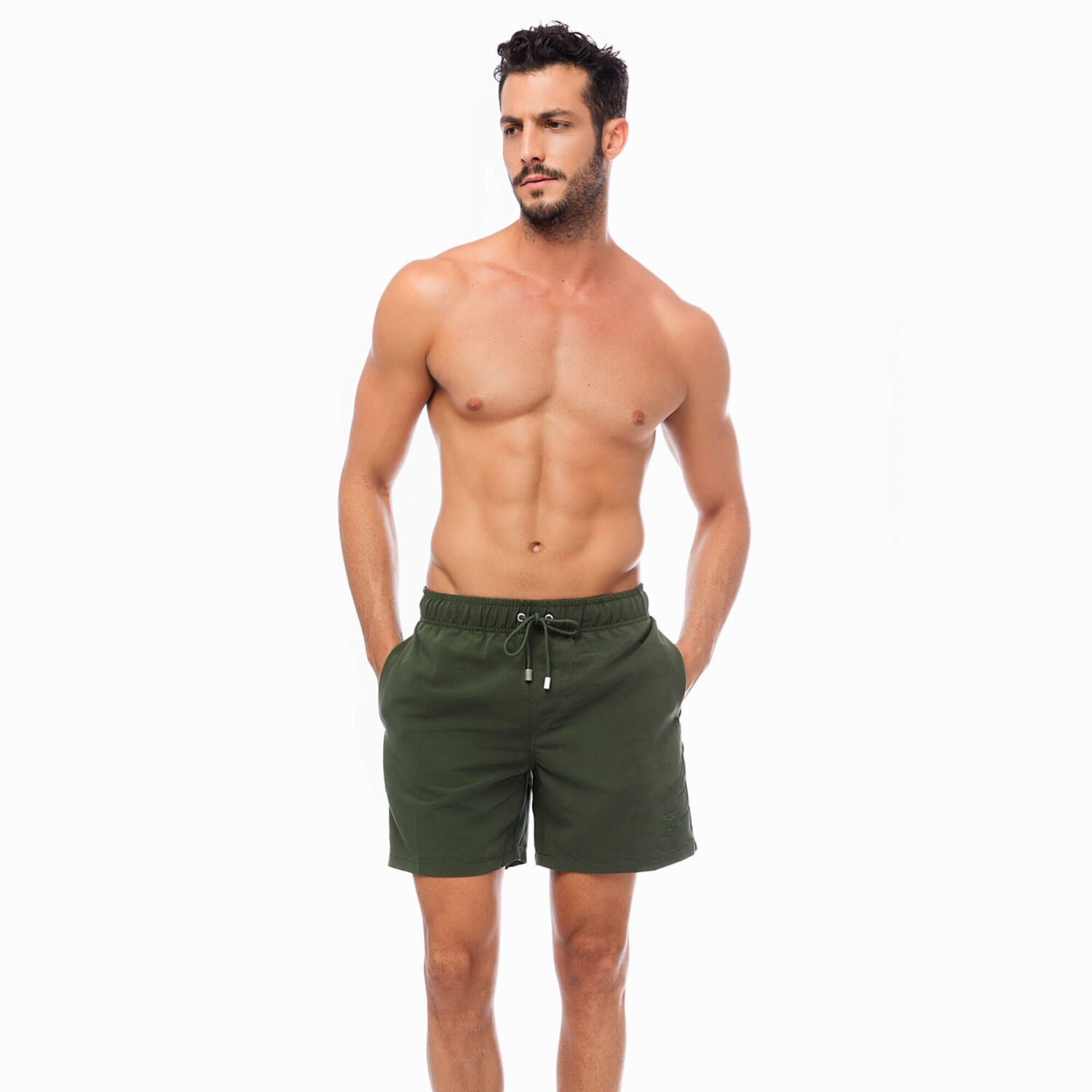 Мъжки бански шорти бързосъхнещи с uv защита Mengear | Minerva | Цвят: маслено зелен