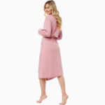 Дамски халат за вкъщи с дължина под коляното | Minerva | цвят: розов