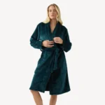 Дамски тъмно зелен поларен халат за вкъщи Fleece с два странични джоба от Minerva