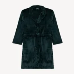 Поларен дамски халат за дома Minerva Fleece в тъмно зелен цвят с два джоба