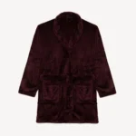 Мъжки поларен халат за вкъщи Fleece с два странични джоба | Minerva | цвят: тъмно лилав