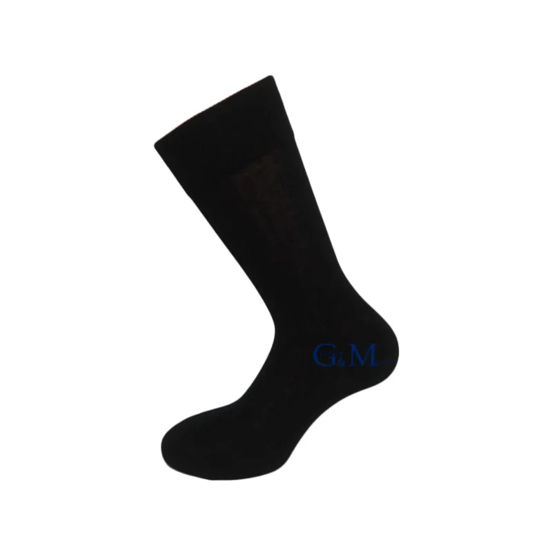 Черни мъжки чорапи за костюм от 100% мерсеризиран памук | G&M Socks