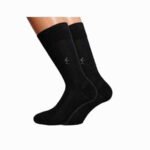 Мъжки чорапи с орнамент от 100% мерсеризиран памук | G&M Socks | Цвят: черни