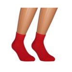 Червени дамски спортни чорапи от памук със среден конч и усилено ходило | G&M Socks