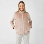 Бежово дамско поларено горнище с цип Fleece и два странични джоба | Minerva
