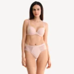 Дамски сутиен Lisca Essentials Ruby с твърда SOFT чашка и банел с дантела в бежово