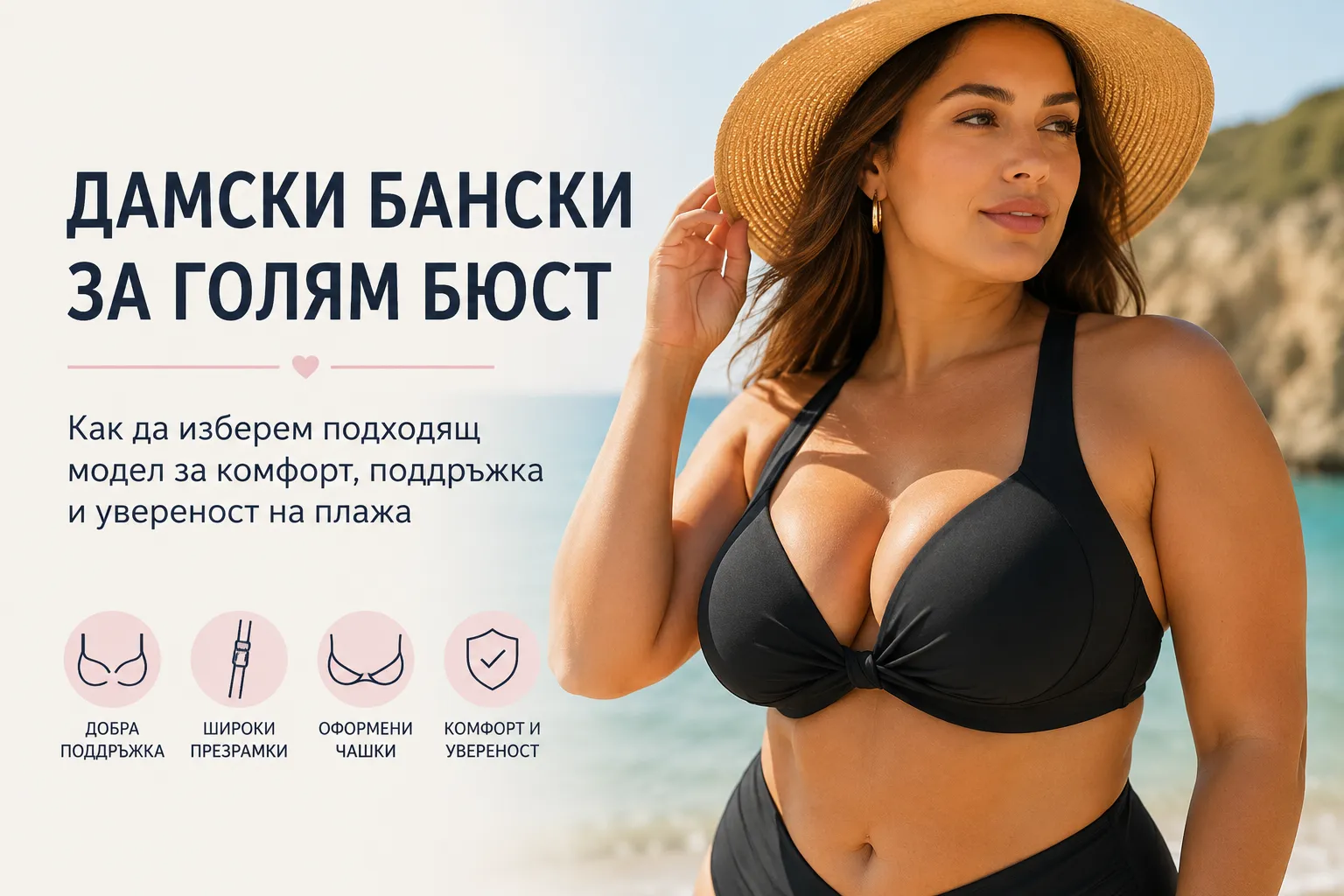 Подходящ бански за голям бюст – как да изберем удобен и добре поддържащ модел